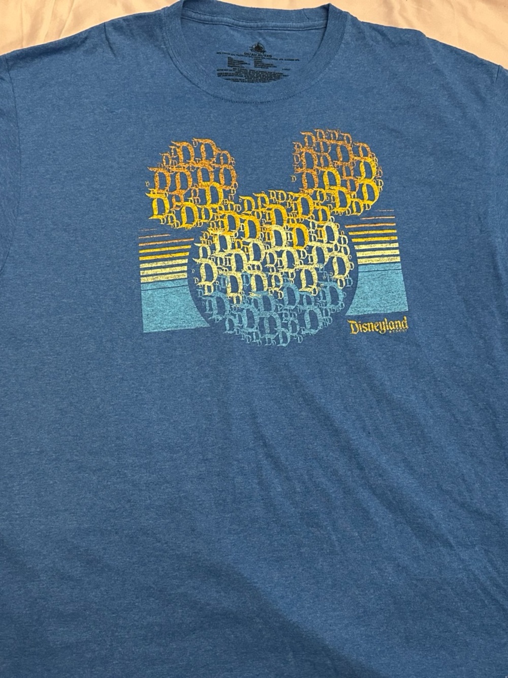 U.S. Polo Assn. Blue Tee with Yellow & Light Blue Mickey Graphic